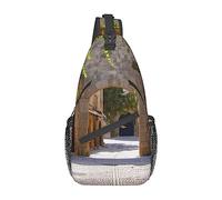 Oudrspo Borsa a tracolla da viaggio italiana, borsa a tracolla da viaggio, per uomo e donna, spalla sinistra e destra regolabile, zaino casual da trekking