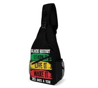 Oudrspo Borsa a tracolla I Am Black History Proud per uomo e donna, borsa a tracolla di grande capacità per ciclismo e corsa.