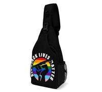 Oudrspo Borsa a tracolla I Am Black History Proud per uomo e donna, borsa a tracolla di grande capacità per ciclismo e corsa.
