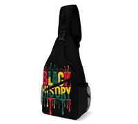 Oudrspo Borsa a tracolla I Am Black History Proud per uomo e donna, borsa a tracolla di grande capacità per ciclismo e corsa.