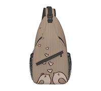 Oudrspo Borsa a tracolla Love Birdie Stripe da viaggio Zaino a tracolla per uomo Donna, Spalle regolabili sinistra e destra Zaino da trekking casual