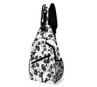 Oudrspo Borsa a tracolla Panda Be Happy per uomo e donna, grande capacità, borsa a tracolla per ciclismo e corsa