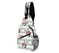 Oudrspo Borsa a tracolla Panda Be Happy per uomo e donna, grande capacità, borsa a tracolla per ciclismo e corsa