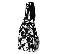 Oudrspo Borsa a tracolla Panda Be Happy per uomo e donna, grande capacità, borsa a tracolla per ciclismo e corsa