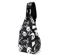 Oudrspo Borsa a tracolla Panda Be Happy per uomo e donna, grande capacità, borsa a tracolla per ciclismo e corsa