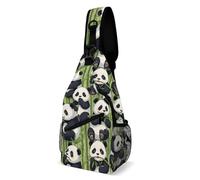 Oudrspo Borsa a tracolla Panda Be Happy per uomo e donna, grande capacità, borsa a tracolla per ciclismo e corsa