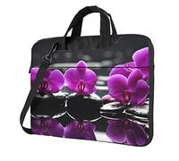 Oudrspo Borsa a tracolla per laptop con stampa orchidea farfalla viola Borsa da lavoro per computer da donna per uomo