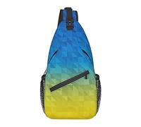 Oudrspo Borsa a tracolla per uomo donna, per i colori astratti della bandiera dell'Ucraina, zaino a tracolla Borse a tracolla per escursionismo all'aperto, campeggio, ciclismo