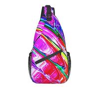 Oudrspo Borsa a tracolla sul petto a tracolla Zaino a tracolla impermeabile antifurto Zaino casual per palestra sportiva Yoga, per la nuova scienza Tie Dye of Psichedelici