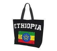 Oudrspo Borsa della spesa riutilizzabile con bandiera dell'Etiopia, regalo per donne e ragazze