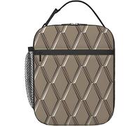 Oudrspo Borsa per il pranzo con geometria dorata Borsa per il pranzo isolata riutilizzabile Borsa per il pranzo da uomo adatta per la scuola dell'ufficio del campeggio