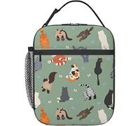 Oudrspo Borsa per il pranzo Scatola per il pranzo con culo di gatto Borsa per il pranzo isolata riutilizzabile Scatola per il pranzo da uomo da donna Adatto per la scuola dell'ufficio del campeggio
