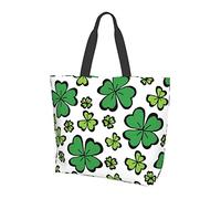 Oudrspo Borsa per la spesa riutilizzabile con trifoglio verde per il giorno di San Patrizio per donna e uomo