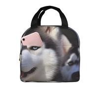 Oudrspo Borsa termica per il pranzo con motivo cane Hu per uomo e donna, a prova di perdite, isolata, leggera, riutilizzabile, di grande capacità, ideale per lavoro, viaggi e ufficio.