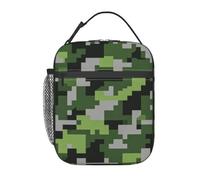 Oudrspo Borsa termica per il pranzo per uomo e donna, contenitore termico per il pranzo con stampa mimetica digitale, borsa porta pranzo per lavoro, picnic e viaggi.