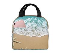 Oudrspo Borsa termica per il pranzo Starfish On The Beach Lunch Box Riutilizzabile Cute Tote Lunch Box per adulti e bambini, Borse termiche a tenuta stagna per il pranzo Ufficio Viaggi Scuola Picnic
