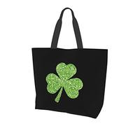 Oudrspo Borsa tote per il giorno di San Patrizio Borsa a tracolla grande per la spesa Shamrock verde Borsa per la spesa grande Borsa a tracolla riutilizzabile leggera