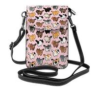 Oudrspo Borse a tracolla per donne Ragazze Cute Pug Dogs Piccola borsa a tracolla Borsa per cellulare Borse a tracolla Portafoglio da viaggio con Adj