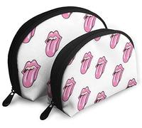 Oudrspo Borse cosmetiche da viaggio per labbra rosa da donna Pochette trucco impermeabile 2PC Borsa organizer per cosmetici e articoli da toeletta Borsa da toilette da viaggio portatile per ragazze