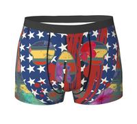 Oudrspo Boxer da Uomo con Motivo Floreale a Strisce con Teschio e Stella Intimo da Uomo, Regali novità Slip Morbido Elasticizzato e Confortevole