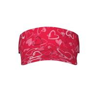 Oudrspo Buon San Valentino Sport Cappelli con Visiera Parasole Cuori Rossi Regolabili Berretto da Baseball Vuoto Cappellini da Sole per Donne e Uomini