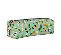 Oudrspo Calzini colorati Modello Astuccio per matite Astuccio per penne rotondo Astuccio per matite portatile Organizer in pelle con cerniera Borsa cosmetica