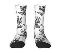 Oudrspo Calzini da donna con scheletro di teschio dito medio Calzini da equipaggio imbottiti Calzini da compressione atletici