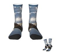 Oudrspo Calzini da donna e da uomo, caldi e traspiranti, calzini da stivale con l'aquila che vola nel cielo, calzini da polpaccio, calzini da trekking