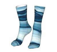 Oudrspo Calzini divertenti da uomo e da donna con stampa a righe color turchese e verde acqua, colorati, pazzi e divertenti, taglia 9-11