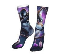 Oudrspo Calzini divertenti e pazzi con stampa Drago fantasy nella cattedrale 1, con novità per uomini, donne e adolescenti