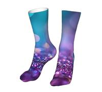 Oudrspo Calzini divertenti e pazzi con stampa glitter viola e verde, con novità per uomini, donne e adolescenti
