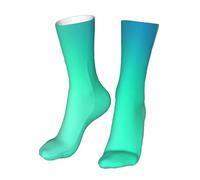 Oudrspo Calzini divertenti e pazzi con stampa nei colori blu e verde, con novità per uomini, donne e adolescenti