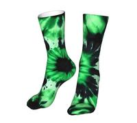 Oudrspo Calzini divertenti e pazzi con stampa tie-dye verde, originali per uomini, donne e adolescenti