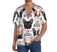 Oudrspo Camicia da Uomo in Stile Hawaiano, con Colletto Cubano e Maniche Corte, Ideale per Una Vacanza su un'isola.