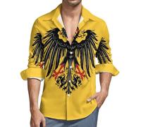Oudrspo Camicie da Uomo con Bandiera storica del Sacro Romano Impero, vestibilità Regolare, abbottonate, Casual, a Maniche Lunghe, con Tasca