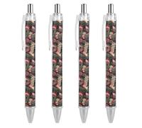 Oudrspo Camouflage Gun1 Penna a sfera divertente stampata con punta fine a canna rotonda nera retrattile da 0,5 mm, 1/2/4 pezzi