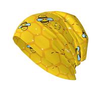 Oudrspo Cappello a Nido d'Ape Carino Ape Gialla Berretto a Teschio per Adulti Caldo Cappello a Maglia Slouchy Copricapo Regalo Creativo per Uomo Donna