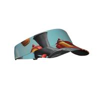 Oudrspo Cappello Sportivo con Visiera Parasole e Stampa a Mongolfiera con Treno Rosso, da Donna e da Uomo, con Visiera Sportiva, da Golf, da Spiaggia, con Clip Regolabile