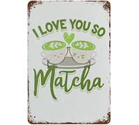 Oudrspo Cartello in metallo 8"x12", cartello Ti amo così tanto Matcha, stampa vintage, regalo di compleanno, cartelli da giardino, decorazione da parete per la casa