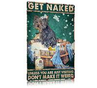 Oudrspo Cartello in metallo e alluminio con poster vintage Cane 8x6 pollici, decorazione da parete