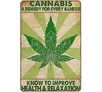 Oudrspo Cartello in metallo e latta, poster, un rimedio per ogni malattia, arte vintage, cartelli in rilievo con scritta Love Weed, 8x12 pollici