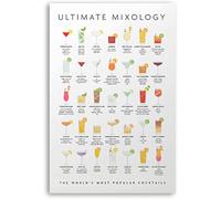 Oudrspo Cocktail Ultimate Mixology Cocktail Ultimate Mixology Cartelli in metallo Decorazione da parete Poster in alluminio Poster di conoscenza del Guida di apprendimento rapido per baristi Ca