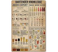 Oudrspo Conoscenza Targa in metallo in metallo Vintage Tipi di birra Targa per poster per bar Caffetteria Club Decorazione della parete della cucina di casa 12x16 pollici