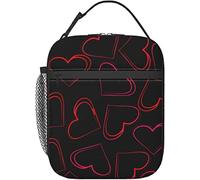 Oudrspo Contenitore per il pranzo a forma di cuore senza cuciture Borsa per il pranzo isolata riutilizzabile Contenitore per il pranzo da uomo da donna adatto per la scuola dell'ufficio da campeggio