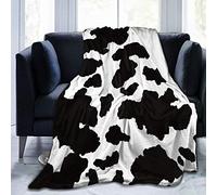 Oudrspo Coperta con motivo in pelliccia di mucca Doodle, 80"x60", per divano, letto, casa