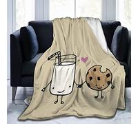Oudrspo Coperta di latte e biscotti Coperta di flanella super morbida multi-formato Super morbida calda e confortevole