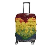 Oudrspo Copertura elastica per valigia, protezione lavabile per bagagli da viaggio, a forma di cuore, con motivo muro di mattoni, protezione antigraffio per bagaglio a mano, taglia XL 19-32 pollici.