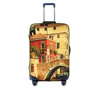 Oudrspo Copertura per bagaglio da viaggio con architettura vintage italiana di Venezia. Copertura per valigia durevole adatta per bagagli da 18-32 pollici