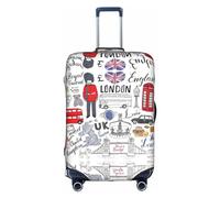 Oudrspo Coprivaligia con stampa I Love London Coprivaligia lavabile Coprivaligia antigraffio Custodia protettiva Adatto a 18-32 pollici