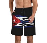 Oudrspo Costume da Bagno da Uomo Cuba American Flag Combination Quick Dry Summer